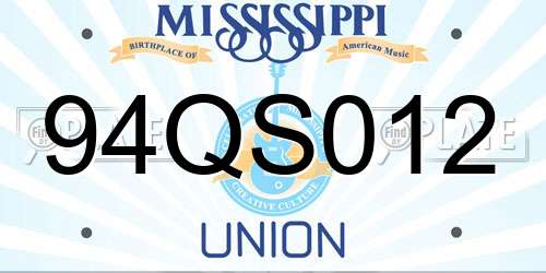 94QS012 Mississippi License Plate