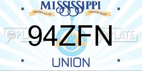 94ZFN Mississippi License Plate