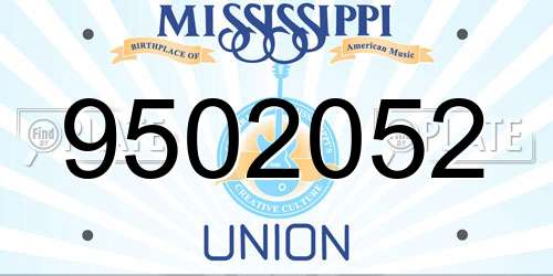 9502052 Mississippi License Plate
