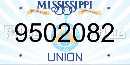 9502082 Mississippi License Plate