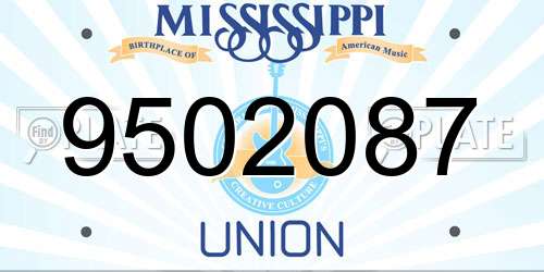 9502087 Mississippi License Plate