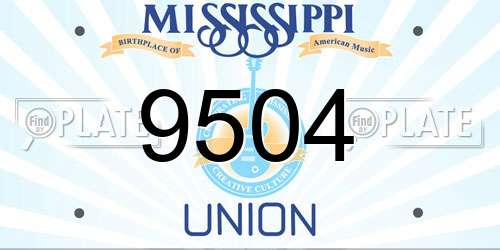 9504 Mississippi License Plate