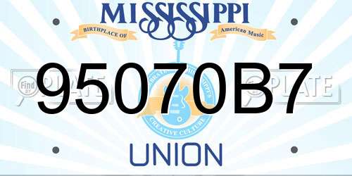 95070B7 Mississippi License Plate