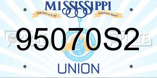 95070S2 Mississippi License Plate