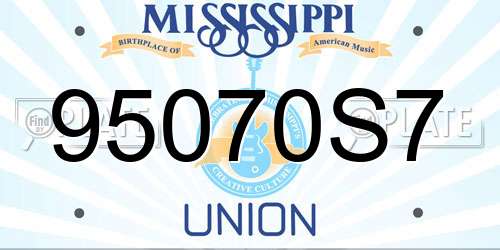 95070S7 Mississippi License Plate