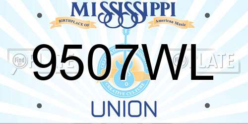 9507WL Mississippi License Plate