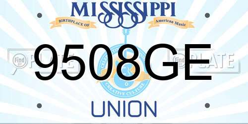 9508GE Mississippi License Plate