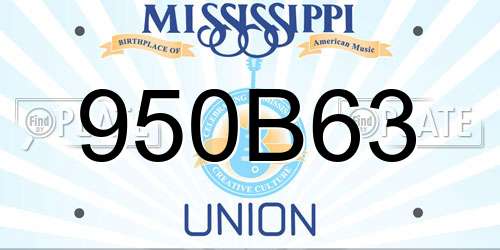 950B63 Mississippi License Plate