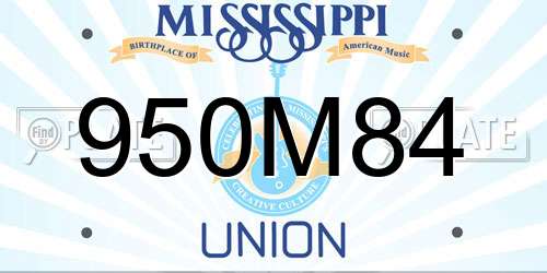 950M84 Mississippi License Plate