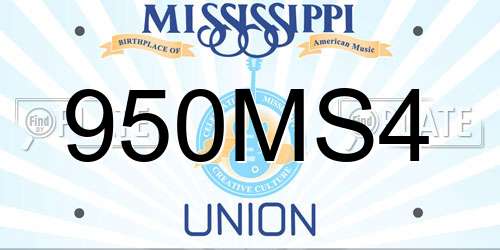 950MS4 Mississippi License Plate