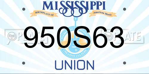 950S63 Mississippi License Plate
