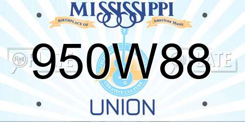 950W88 Mississippi License Plate