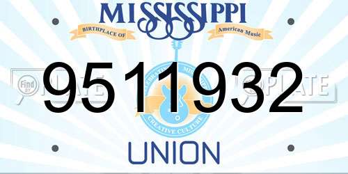 9511932 Mississippi License Plate