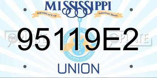 95119E2 Mississippi License Plate