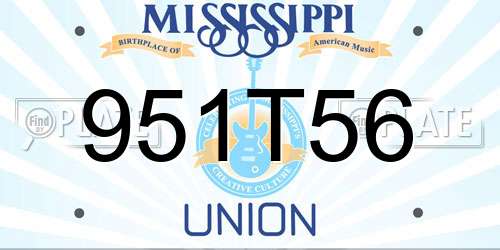 951T56 Mississippi License Plate