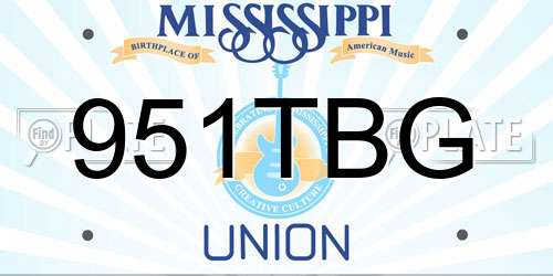 951TBG Mississippi License Plate