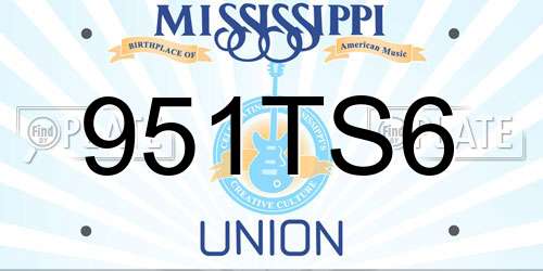 951TS6 Mississippi License Plate