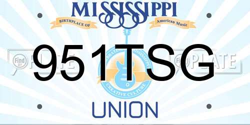951TSG Mississippi License Plate