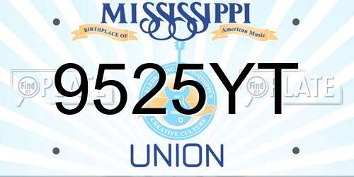 9525YT Mississippi License Plate