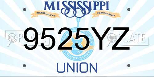 9525YZ Mississippi License Plate