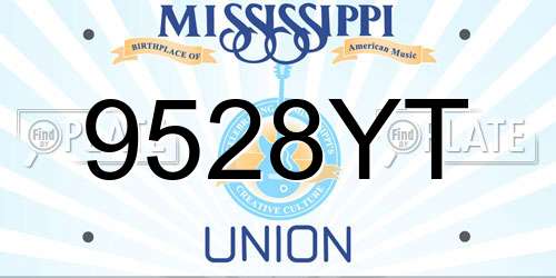 9528YT Mississippi License Plate