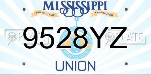9528YZ Mississippi License Plate