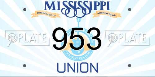 953 Mississippi License Plate