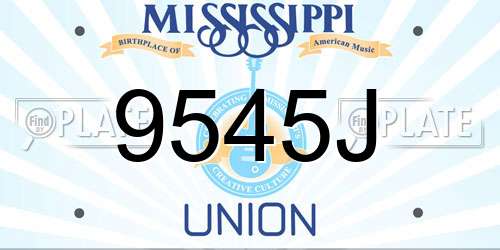 9545J Mississippi License Plate