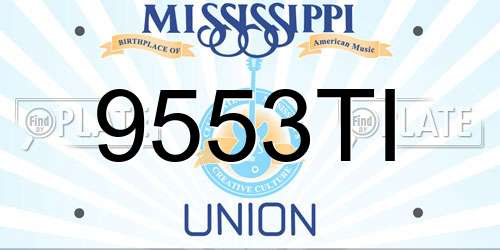 9553TI Mississippi License Plate