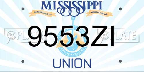 9553ZI Mississippi License Plate