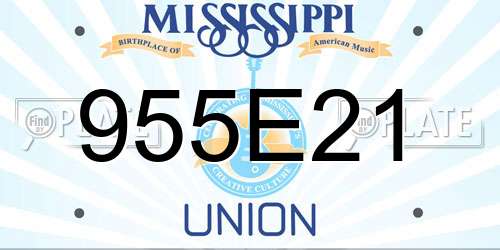 955E21 Mississippi License Plate