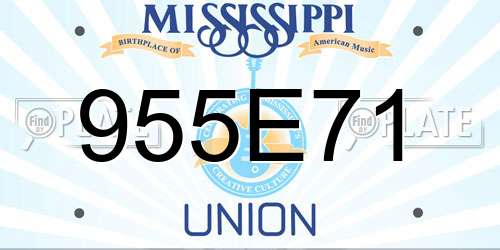 955E71 Mississippi License Plate