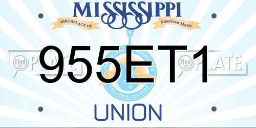 955ET1 Mississippi License Plate