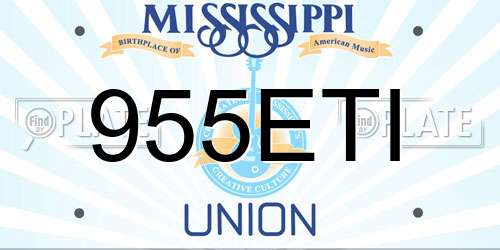 955ETI Mississippi License Plate
