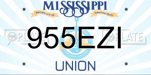 955EZI Mississippi License Plate