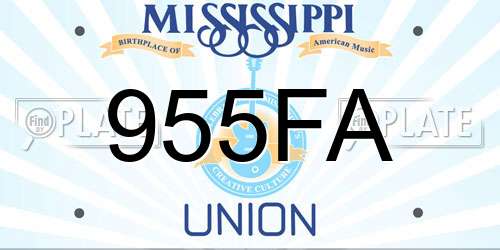 955FA Mississippi License Plate