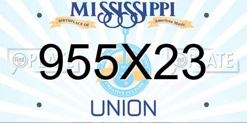 955X23 Mississippi License Plate