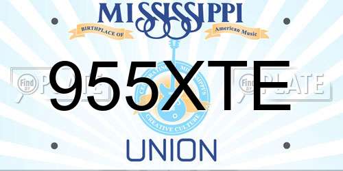 955XTE Mississippi License Plate