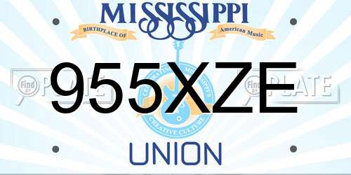 955XZE Mississippi License Plate