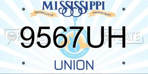 9567UH Mississippi License Plate