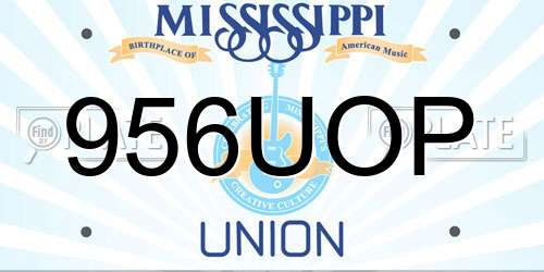 956UOP Mississippi License Plate