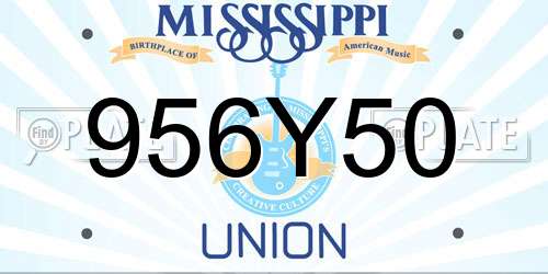 956Y50 Mississippi License Plate