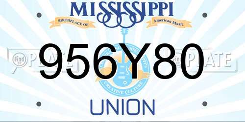 956Y80 Mississippi License Plate