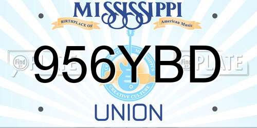 956YBD Mississippi License Plate