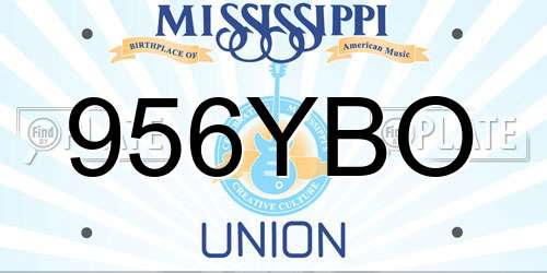 956YBO Mississippi License Plate