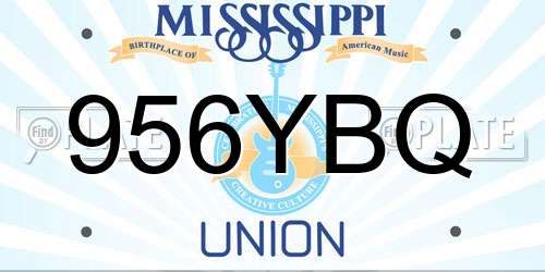 956YBQ Mississippi License Plate