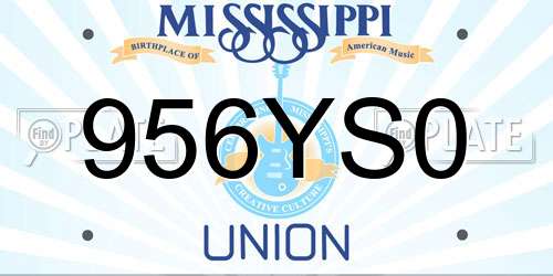 956YS0 Mississippi License Plate