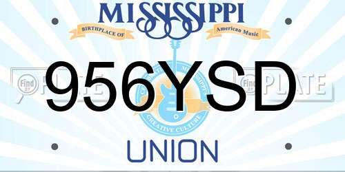 956YSD Mississippi License Plate