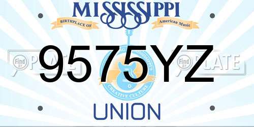 9575YZ Mississippi License Plate
