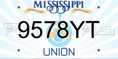 9578YT Mississippi License Plate